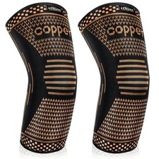 FCNUSX Copper Elbow Brace Compression Sleeves for Pain Relief Medium, Black
