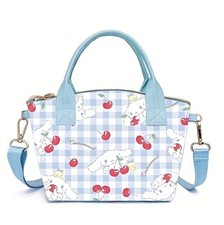 NEW CINNAMOROLL ADJUSTABLE MINI FAUX LEATHER HANDBAG SHOULDER BAG PURSE ‘CHERRY’
