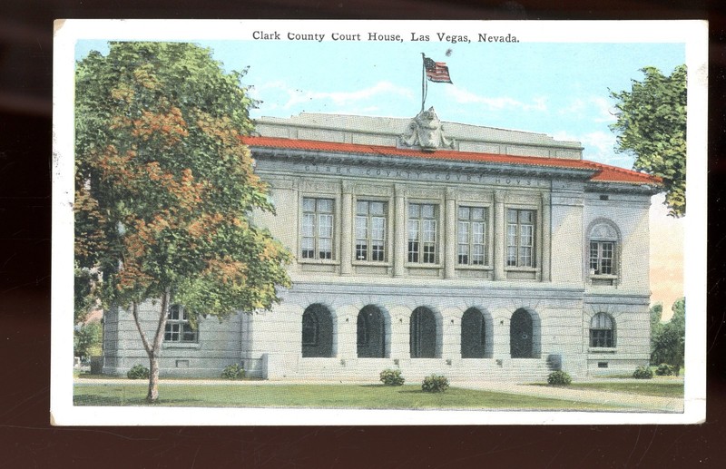 Nevada-Las Vegas- Clark County Court House-1928-saw a mirage today-a lake