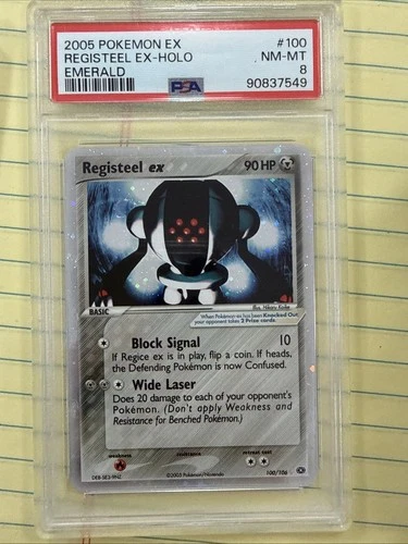PSA 8 Registeel Ex Holo Emerald 100/106 Graded Pokemon Card