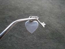 Key to My Heart Vintage Two Piece Sterling Silver Bracelet Charm Pendant 1.0g
