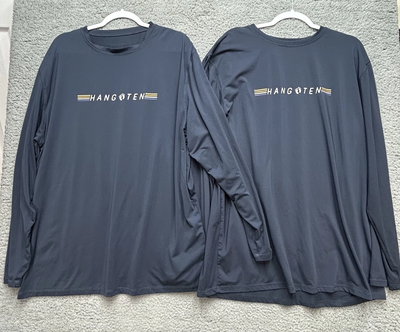 Hang Ten UPF 50+ Quick-Dry Long Sleeve Sun Shirt XXL Navy Pullover (Set Of 2)