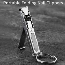 Ultra-Thin Nail Clipper Stainless Steel Foldable Nail Cutter With Nail File