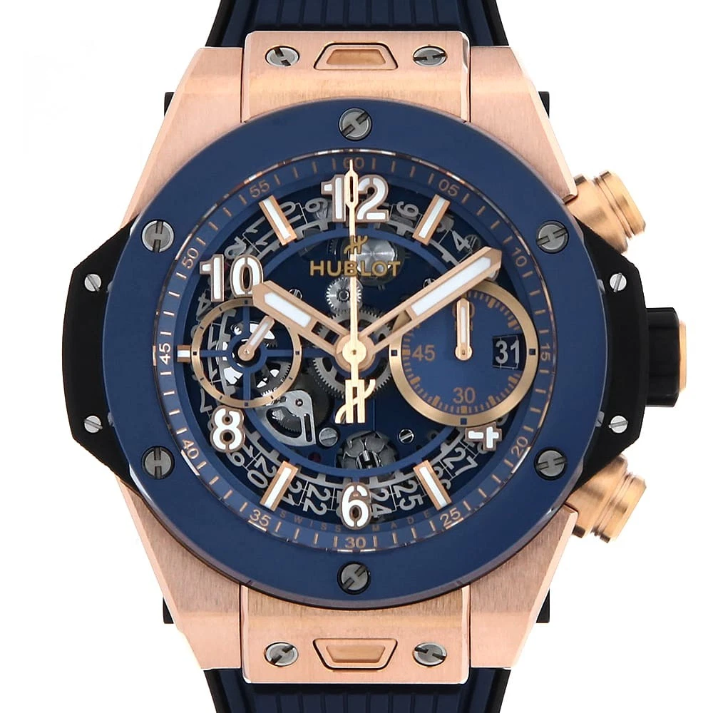 Hublot — HUBLOT Big Bang Unico King Gold Blue Ceramic 441.OL.5181.RX second hand mens