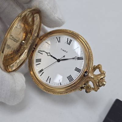Vintage Timex Gold Tone Mechanical Winding 47.9mm Pocket Watch