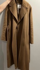 Mango Handmade Wool Coat with Belt - Brown (Size S) - New