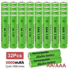 16Pcs 32Pcs 1.5V 3000mAh AA / AAA Rechargeable Batteries Alkaline Battery