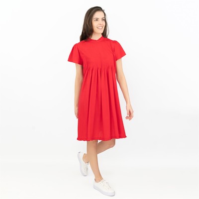 NEXT rotes Kleid Damen leicht Relax Swing Knie Party Ditsy Plissee Sommer