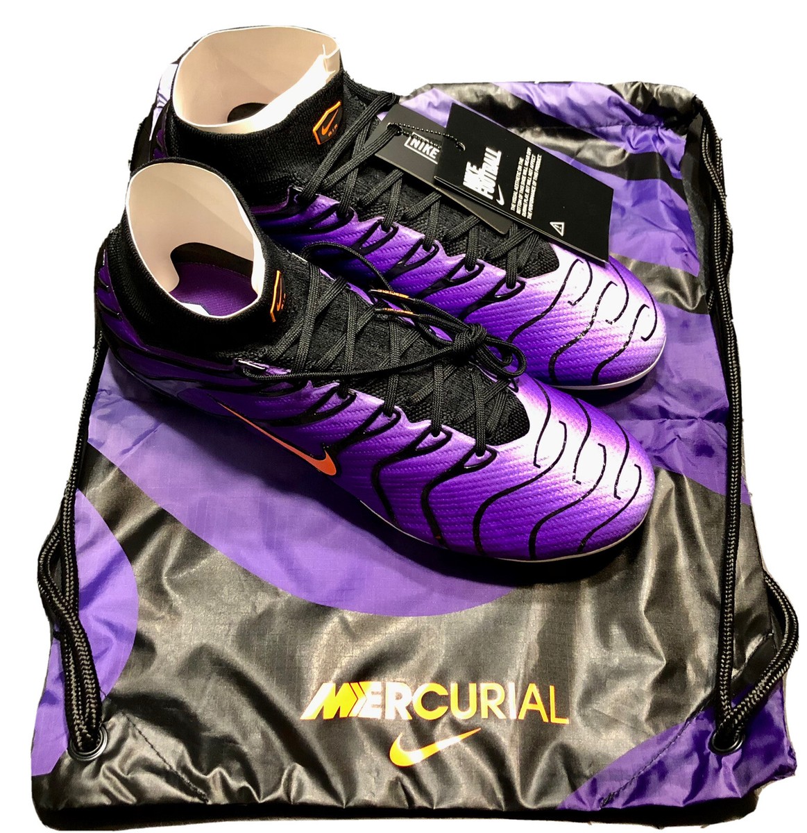 NIKE MERCURIAL SUPERFLY 9 FG Cleat Air Max Purple Orange - Size