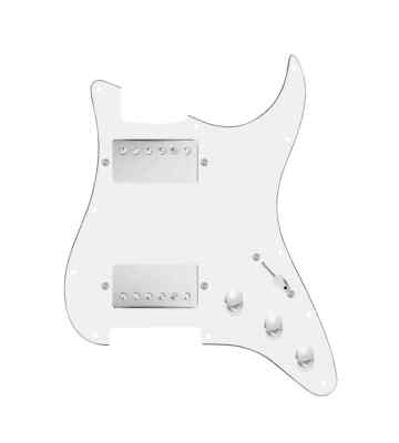 920D Hot /Heavy HH Strat 5Way White/Nickel Load Pickguard Roughneck Humbucker