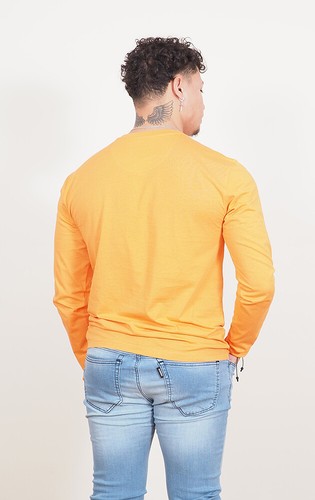 Mens Long Sleeve Cotton T-Shirt Regular Fit Crew Neck or Henley Top Lounge Work - Picture 33 of 72