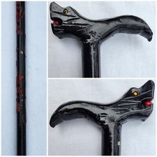 Vintage Dragon Asian Themed Walking Stick Cane Carved Wood Composite 36"