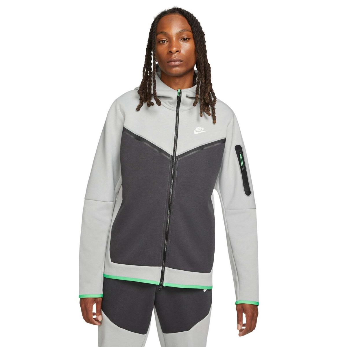 【超お買い得!】 Nike Tech 3XL CU4489-078 Anthracite Grey Smoke Light Hoodie Windrunner Fleece ダイエット・健康