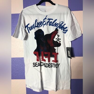 NWT True Love False Idols Wolf Search and Destroy White Tee - Size L