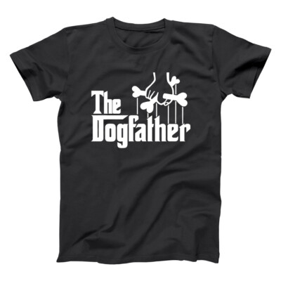 The Dogfather Funny Dog Dad Humor Gift Black Basic Men's T-Shirt