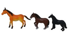 3 Miniature Horse Figurines 2 Safari Ltd. Plastic J-13
