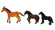 3 Miniature Horse Figurine 2 Safari Ltd. Plastic #J-13