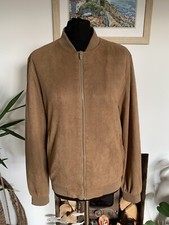 Zara Uomo Velluto Bomber Giacca Cammello Marrone Top Velluto Cappotto Uomo - Taglia Media