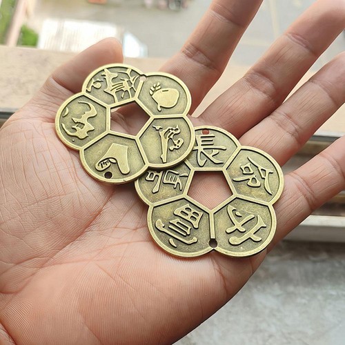 Alloy Plum Blossom Copper-Coin Keep The Five Blessings of Wealth and Wealt N1L1 - Picture 3 of 14