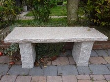 Natural solid Granite Pink Stone Garden Bench 100cm L