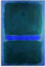 Mark Rothko Poster Green on Blue Abstract Rectangular Regions Of Color Art