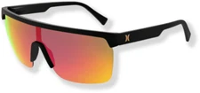 Hurley Semi-Rimless Shield Polarized Sunglasses NEW Rainbow Mirror - #46678-SUN1