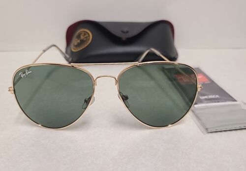 Ray-Ban Aviator Men's Sunglasses 55-14 EUC With Case - Picture 1 of 11