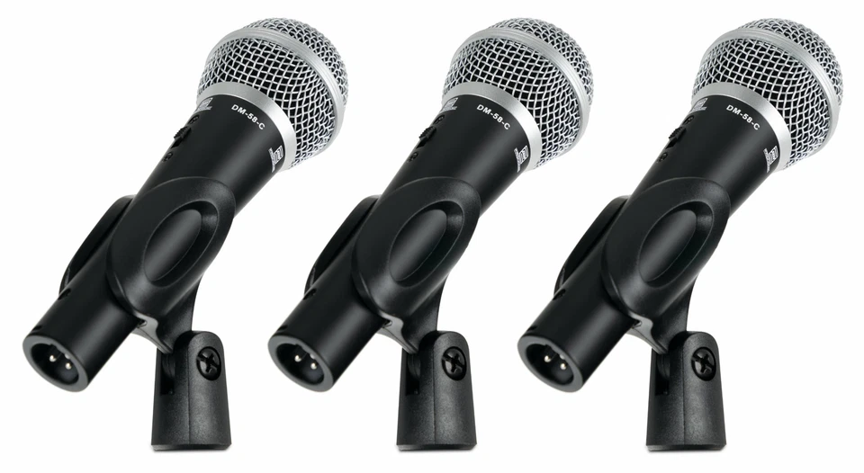 3x Pronomic DM-58-B Dynamisches Vocal Mikrofon Gesangs Mikrophon Mic Koffer - Bild 2 von 4