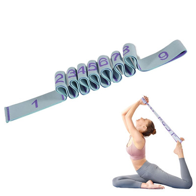 Yoga Stretching Band, fitnessbänder, Fitnessbänder Band Yoga Stretch Gurt mit 9 