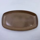 Frankoma Pottery GP Serving Platter / Tray / Dish Plainsman Brown 11 1/2”