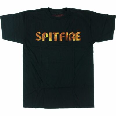 Spitfire Wheels PYRE Skateboard T Shirt BLACK