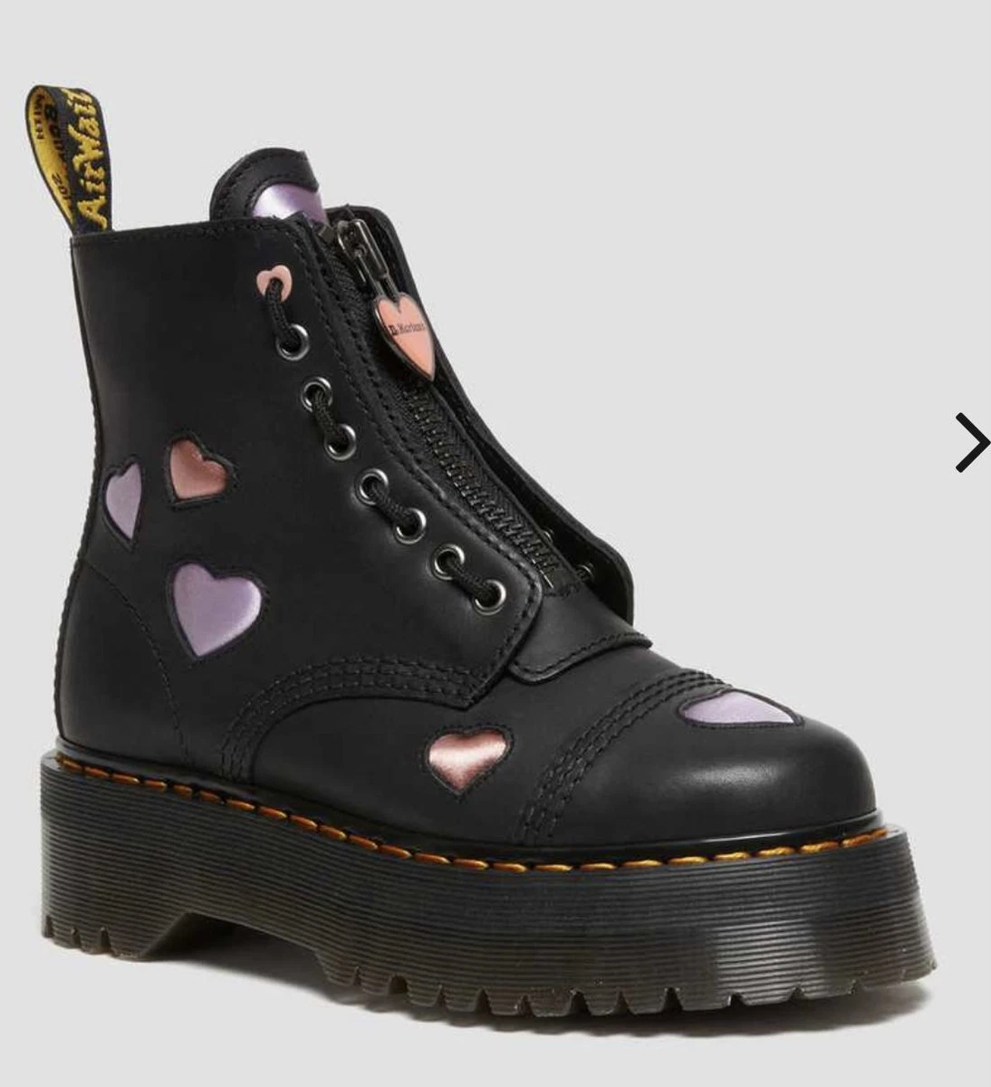 Dr. Martens Women s Sinclair LIMITED EDITION Hearts Quad Platform Black US 7