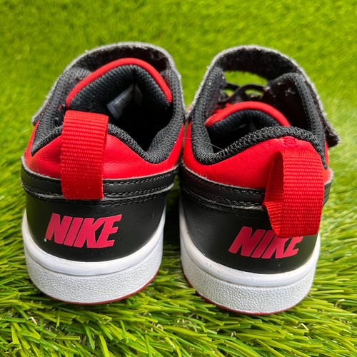 Nike Court Borough Low Recraft Boys Size 12C Black Red Athletic Shoes Sneakers - Picture 6 of 10