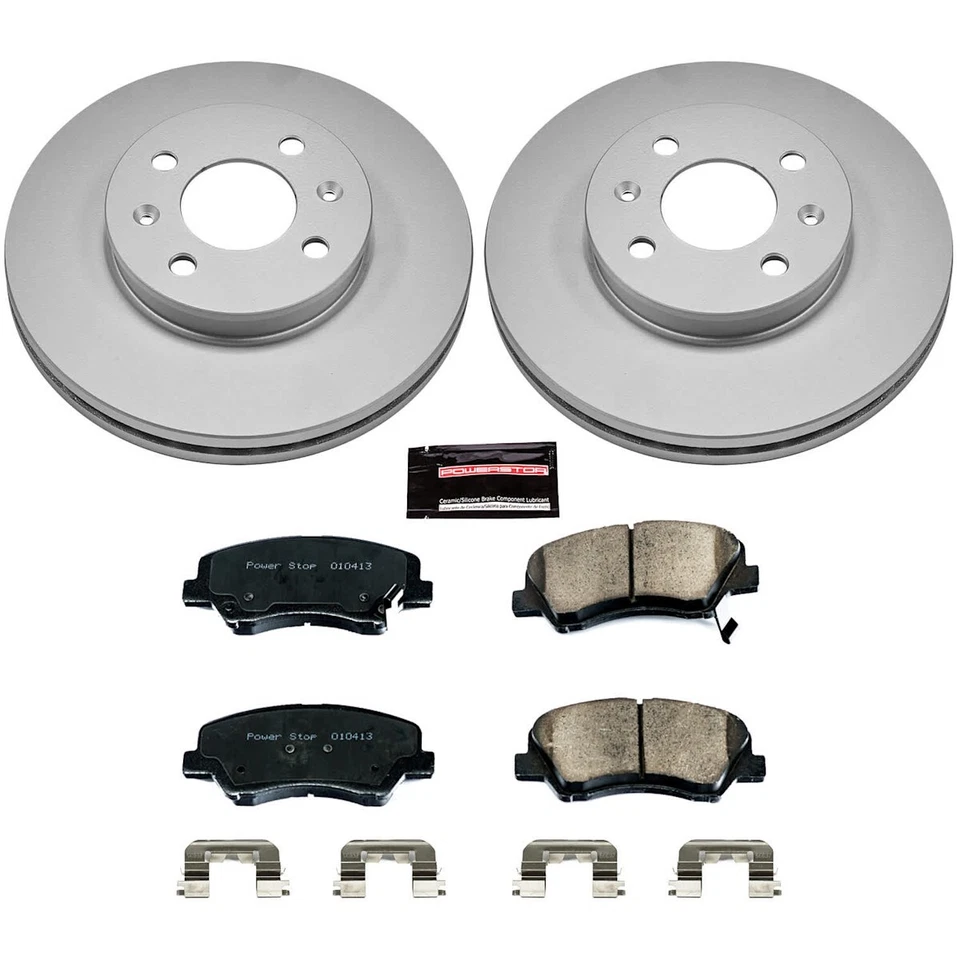 Juego de 2 ruedas delanteras CRK6508 Powerstop disco de freno y pastillas delanteras para Hyundai Accent Foto 3 de 3