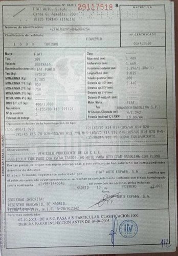 735274984 Torpedo para FIAT II PUNTO (188) BERLINA 1.2 8V ELX (I) 2003 129413 - Imagen 5 de 8