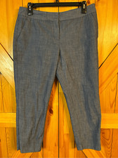 Express Pants Size 6R Editor Dark Gray / Blue Women s Cropped 0334