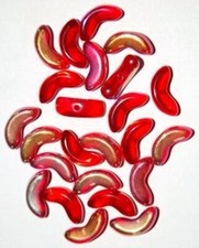 42 AB Transparent Red 10x4x4mm Angel Wings Czech Glass Beads