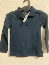    Cat  Jack Toddler Girls Long Sleeve Interlock Uniform Polo Shirt - Blue 5T