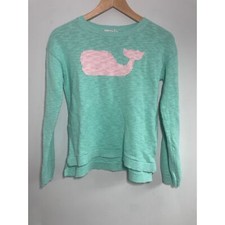 Vineyard Vines Girls size L 14 teal whale lightweight sweater