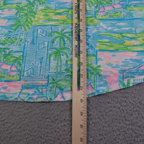 Lilly Pulitzer Etta Top Womens XS Multicolor V Neck Beach Golf Print Cotton - Picture 7 of 9