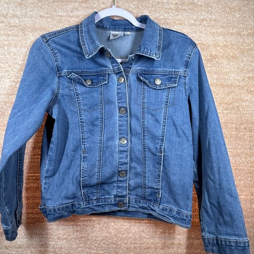 Looney Tunes Jacket Girls XL Blue Denim Tweety Graphic Streetwear Retro Cute