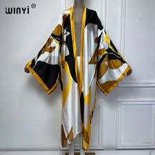 Summer Kimono African Women Dress Beach Wear Maxi Dress Bloggers Recommend Cardi