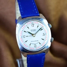 VIntage Men's Watch Poljot Signal Alarm Soviet Mechanical Wrist Watch Serviced