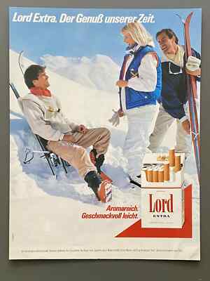 Lord Extra Winter Skifahrer Original 1985 Vintage Ad Werbung Reklame