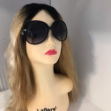 Oversize Black Oval Sunglasses