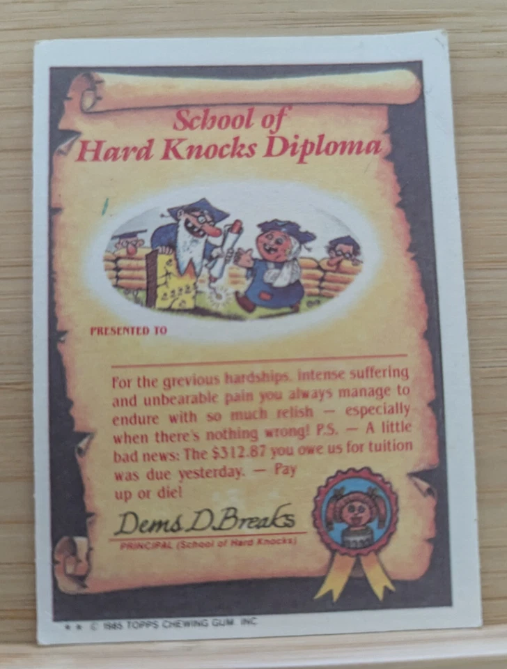 Garbage Pail Kids Topps 1985 UK Series 1 ~ 49b Fran Fran - Image 2 of 2