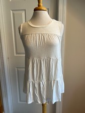 SLEEVELESS TOP - Simply Vera Wang - White - Tiered - Sz Small