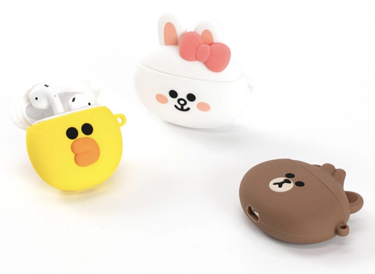 LINE FRIENDS BROWN CONY SALLY Face Silicone Case for AirPods Pro Official Goods