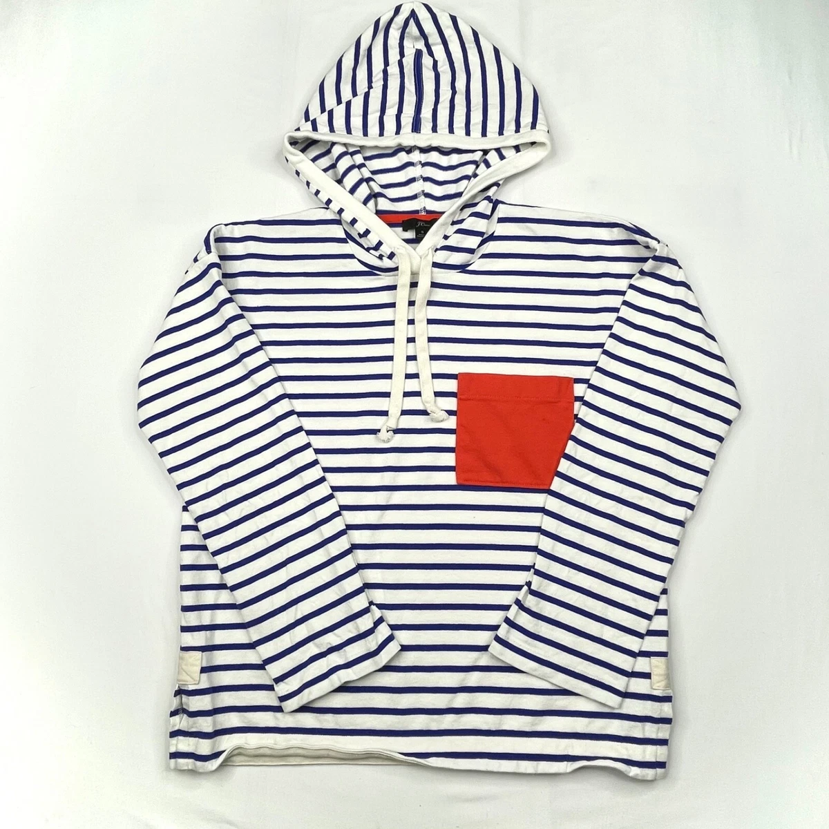 Pull à Capuche (hoodie) J.Crew Rayé Bleu Et Blanc - Taille XXS - Occasion Très Bon état