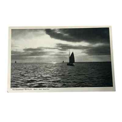 Postcard North Sea Resort Borkam After the Thunderstorm German Vintage A517